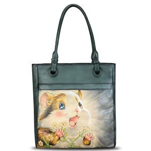 Elegant Genuine Textured Crossbody Satchel For Hand Painted Textured Handmade